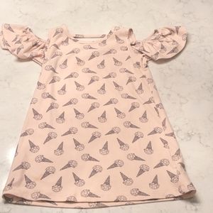 JESSICA SIMPSON ICE-CREAM DRESS. PEEKABOO SHOULDERS. SOFT PINK GREY.  SIZE3T